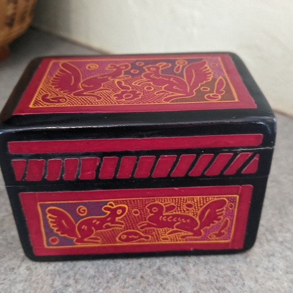 Other - Lacquered Wooden Jewelry Trinket Box